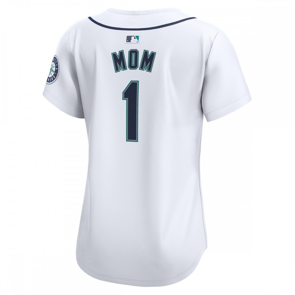 Seattle Mariners Women's #1 Mom Home Limited Jersey - White-Pro Kit Vault | Brand New 26/27 Sports Jerseys